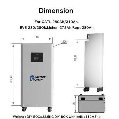 EU Stock Seplos 48V 280AH/300AH Kit de baterías DIY con 16S 200A Seplos BMS para almacenamiento de energía en el hogar DIY