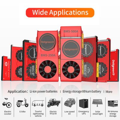 Deligreen Smart Bms Lifepo4 Batería 4S 8S 12S 15S 16S 20S 24S 12V 24V 36V 48V 60V 72V BMS 10A-500A con UART BT 485 CAN